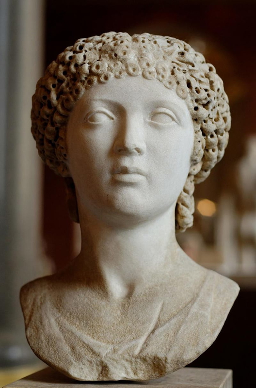 Marble bust of Nero’s second wife, Poppaea Sabina, via Wikimedia