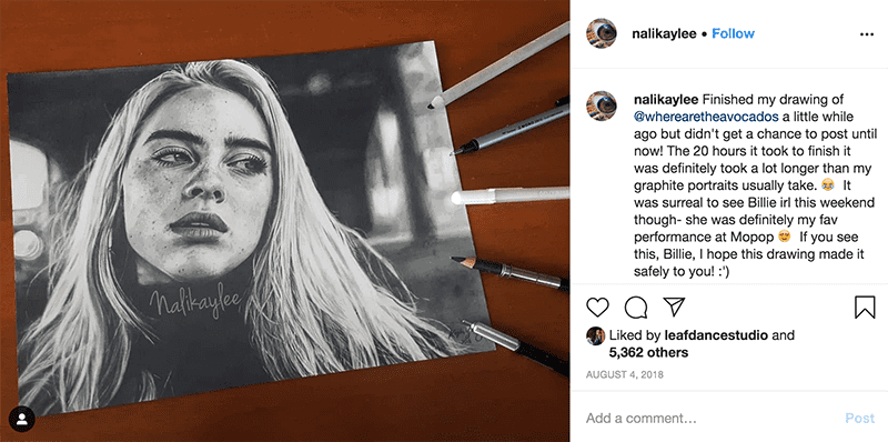 Illustration of Eilish by Yang from Yang’s Instagram
