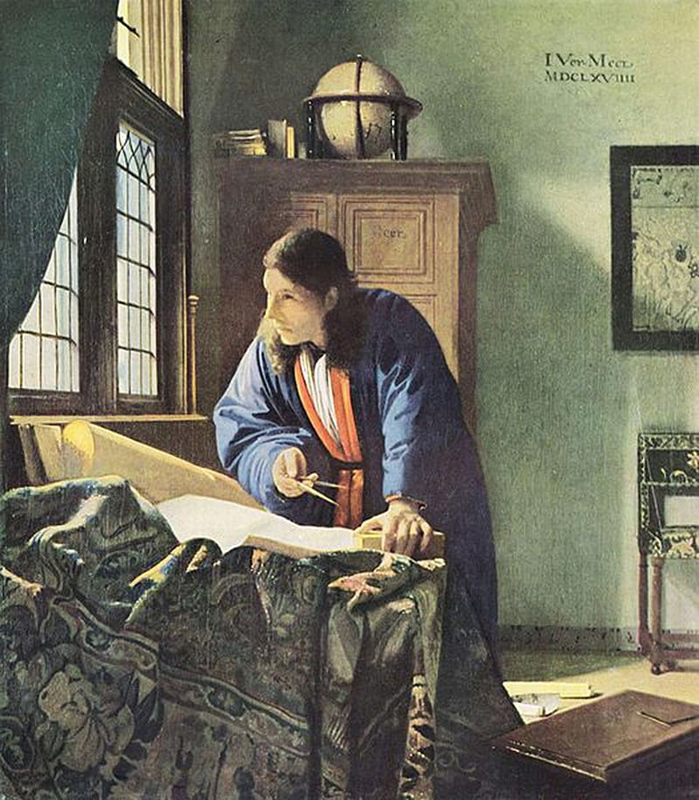 The Geographer, Vermeer, 1669, via Wikiart