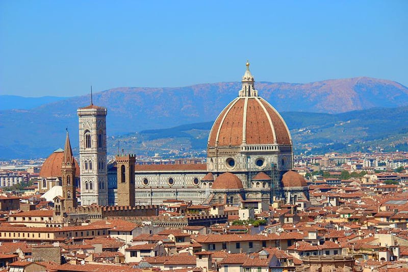 The cupola of his rival Brunelleschi dominates Florence’s skyline, via Pixabay