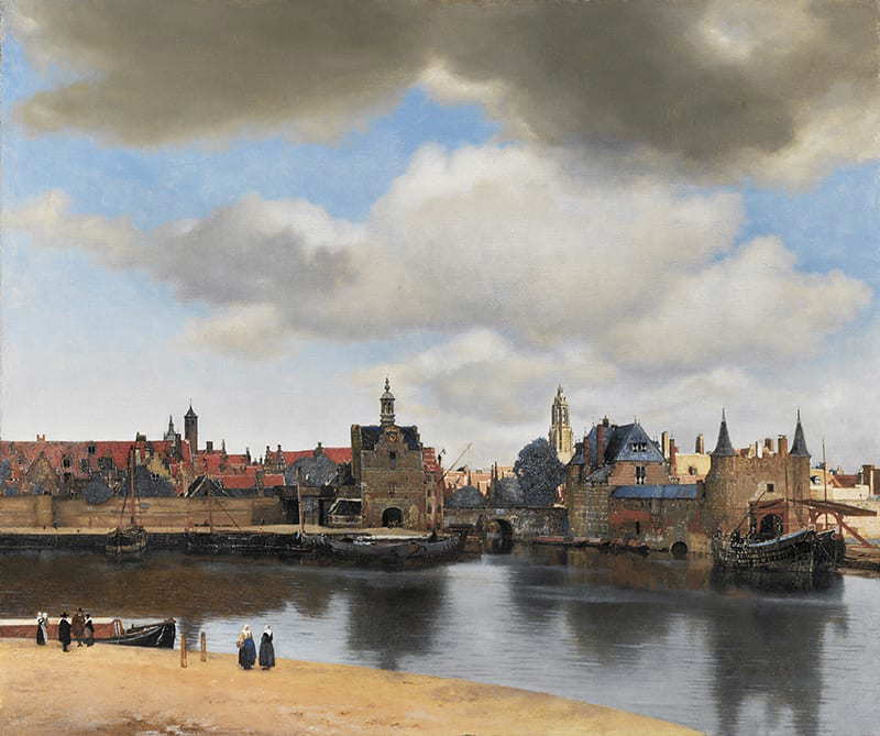 Vue de Delft, Vermeer, 1661, via Wikiart