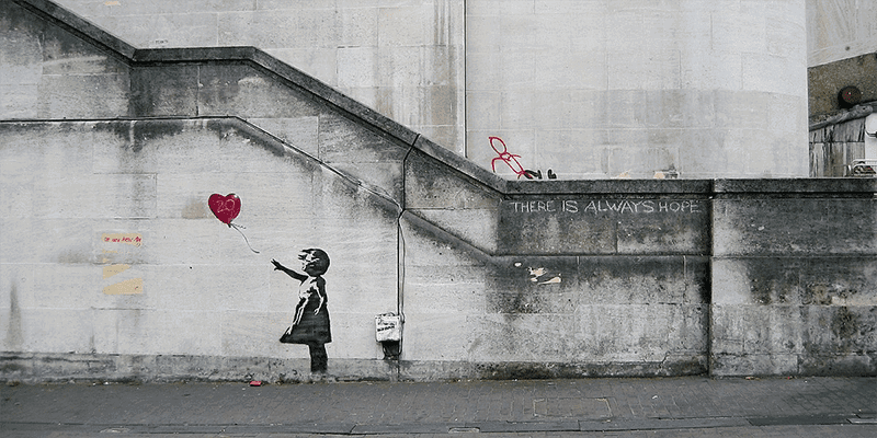 Girl with Balloon, Banksy, 2002, London 