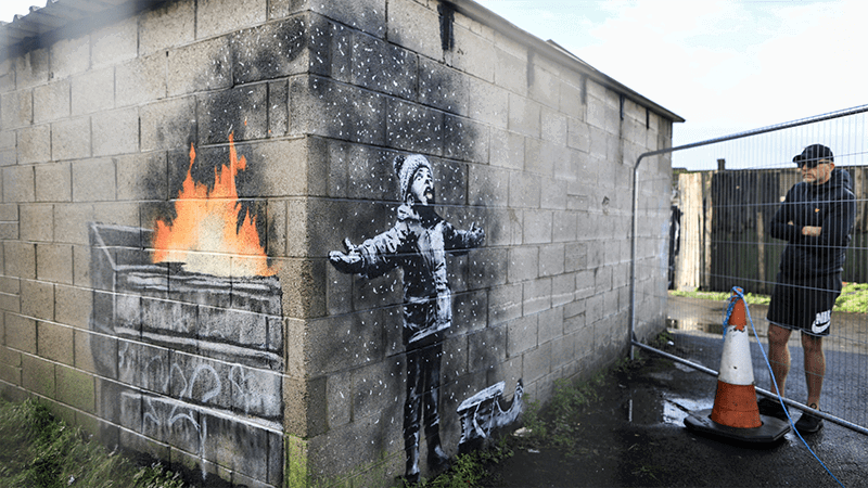 Season’s Greetings, Banksy, 2018, Port Talbot 