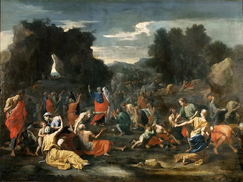 “The Israelites gathering Manna in the Desert”, from his first period in Rome