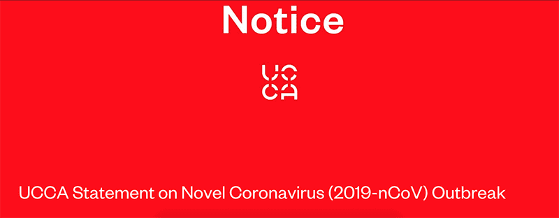  Coronavirus Notice on the UCCA website,
