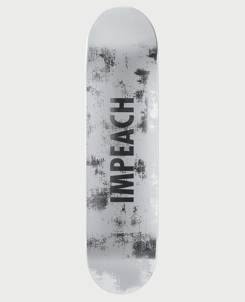 Impeach, Jenny Holzer, wooden skateboard deck 