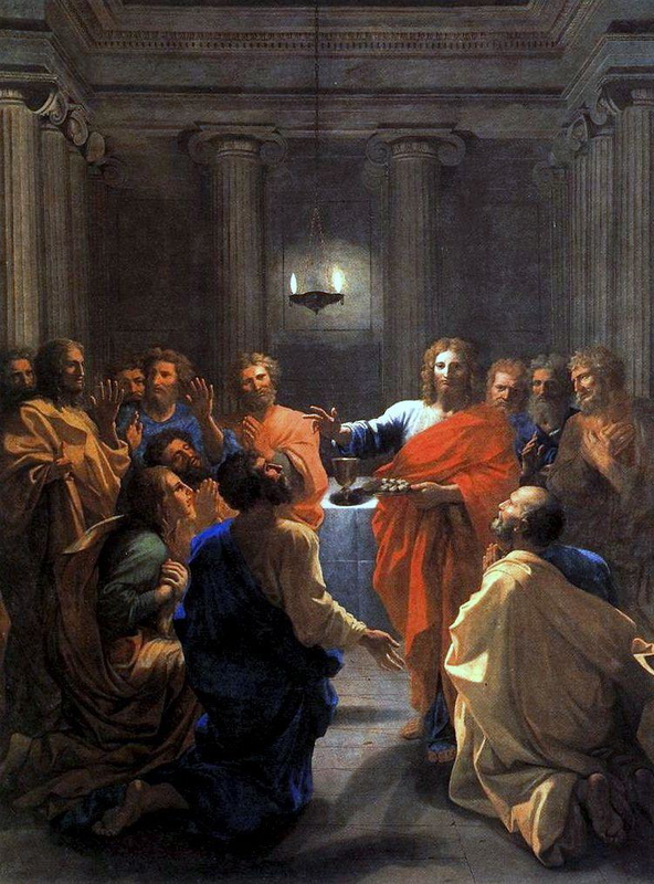 “Institution de l'Eucharistie“, large altarpiece from his period under Louis XIII in Paris, commissioned by St. Germain