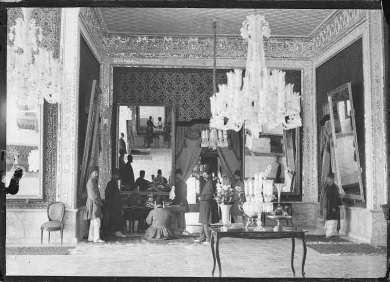 Nasir al-din Shah at his Desk, Antoin Sevruguin, c. 1900, Smith College.