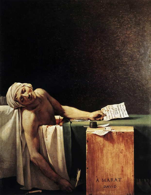 The Death of Marat, David, 1793, via Web Gallery of Art