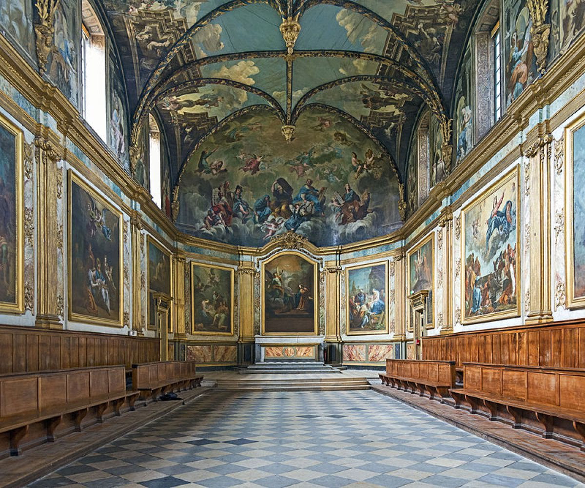 Chapelle des Carmélites, paintings by Rivalz and Despax, via Wikipedia