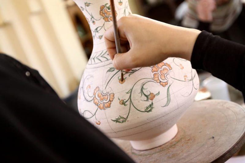 Hand-painted ceramics.