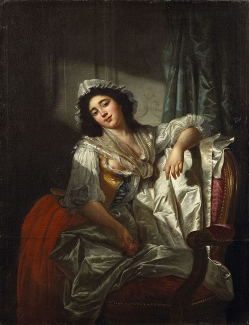 Portrait de Madame Sermet or La Rose et le Bouton, Roques, circa 1788, via Wikimedia 
