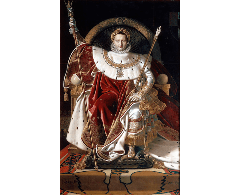 Napoleon on his Imperial Throne, Ingres, 1806, via the Khan Academy