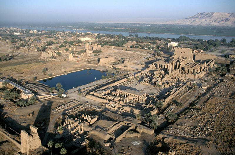 Aerial via of Karnak Temple, via Science Source