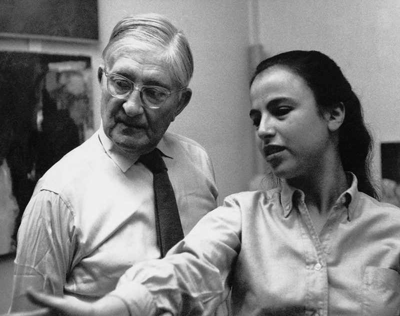 Eva Hesse with Joseph Albers at Yale, 1958.