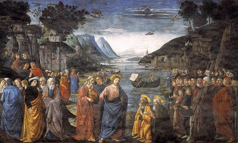 Calling of the Apostles, 1481, via Wikipedia