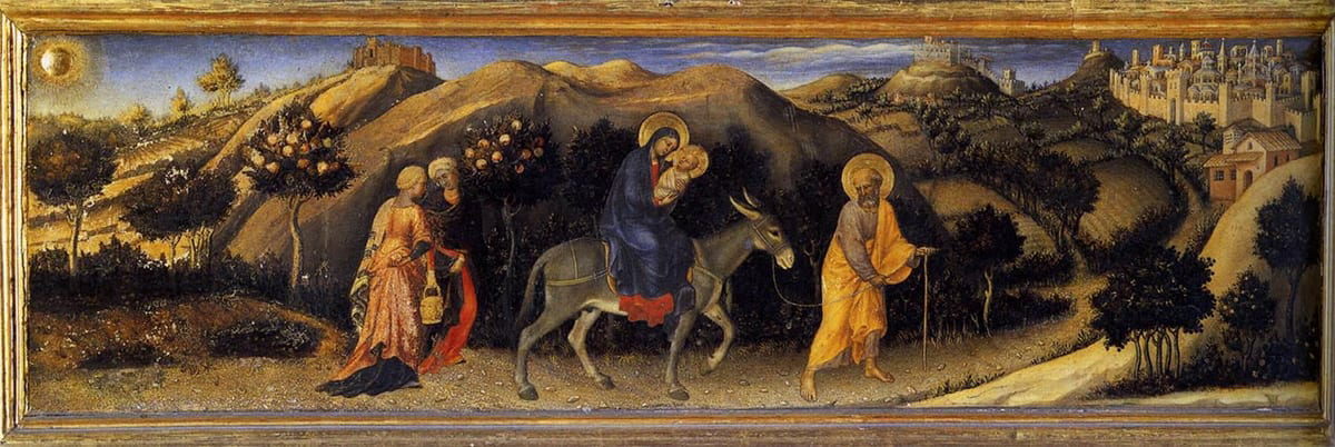 Rest during the Flight into Egypt, 1423, painting