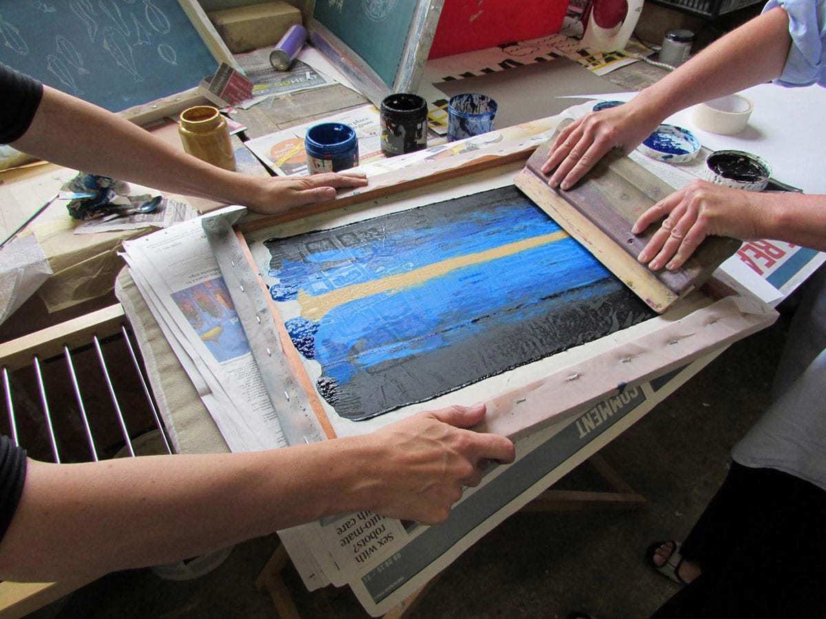 Screen printing at NTAS, North Tyneside Art Studio, CC BY-SA