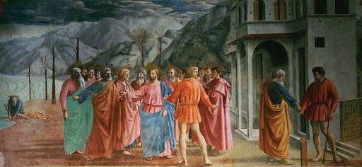 The Tribute Money, 1425, via Wikipedia