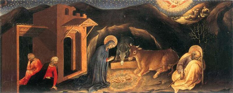 The Nativity, from the Adoration of the Magi, 1423 by Italian painter Gentile da Fabriano