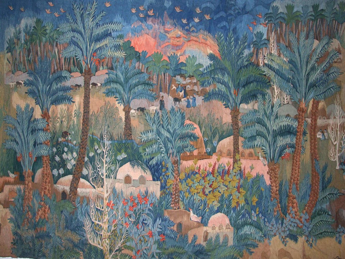 Tapestry showing rural life