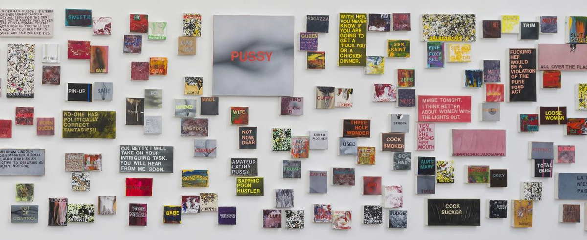 WOMEN Words, Betty Tompkins, (b. 1945), executed in 2002 & 2013, via Gavlak Gallery, USA