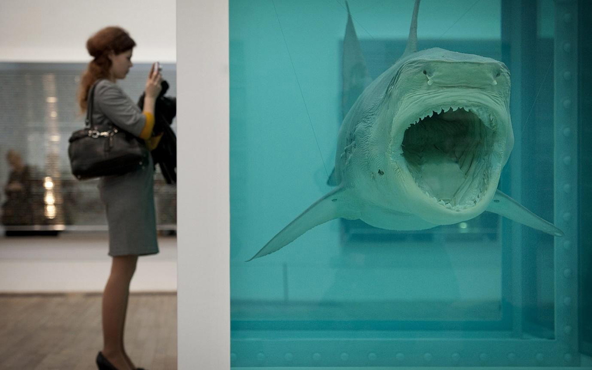 The Physical Impossibility of Death in the Mind of Someone Living, Damien Hirst, 1991, via AFP
