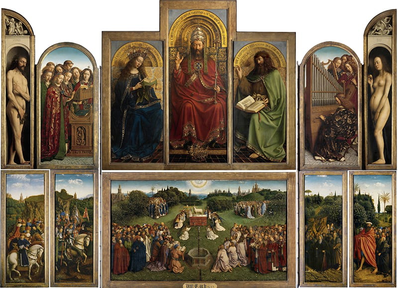 The Ghent Altarpiece, van Eyck, 1432, via Wikipedia