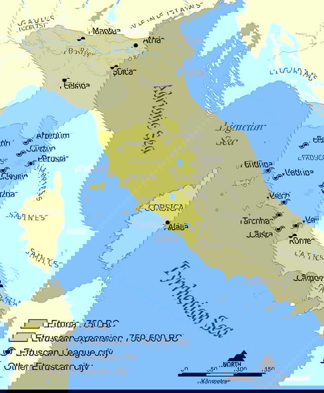 Map of ancient Etruria, via Wikipedia