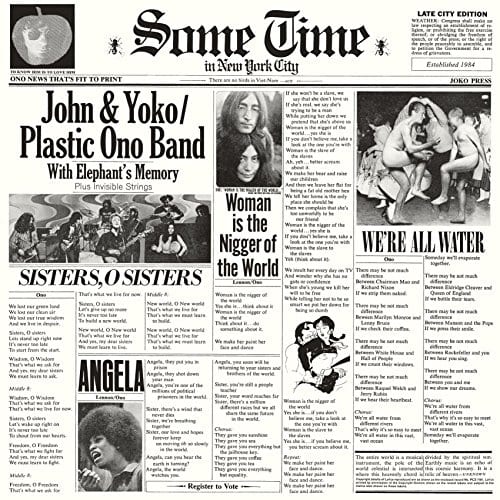 Album cover for Some Time in New York City by John Lennon and Yoko Ono featuring artwork by Toshio Saeki
