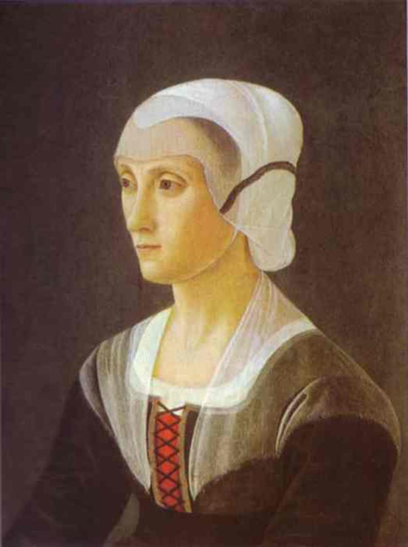 Portrait of Lucrezia Tournabuoni, 1475, via Wikiart