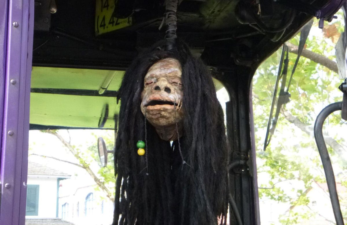 Shrunken head in The Knight Bus