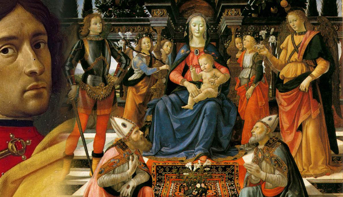 Madonna and child enthroned with saints by Domenico Ghirlandaio