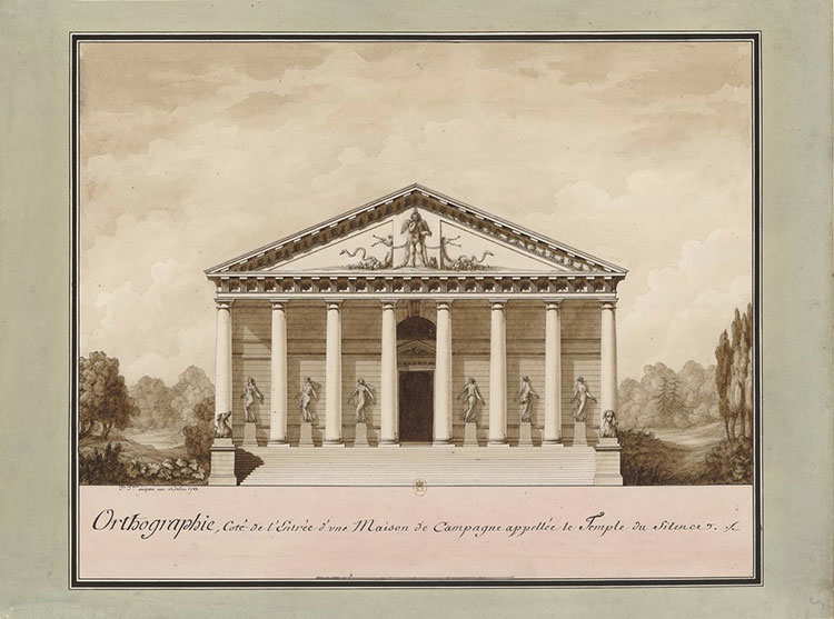 drawing of a french countryhouse the temple of silence