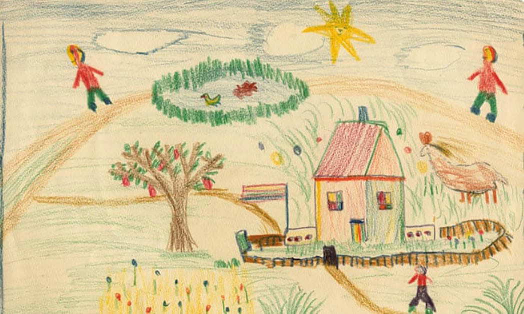 childrens drawing of a landscape with house