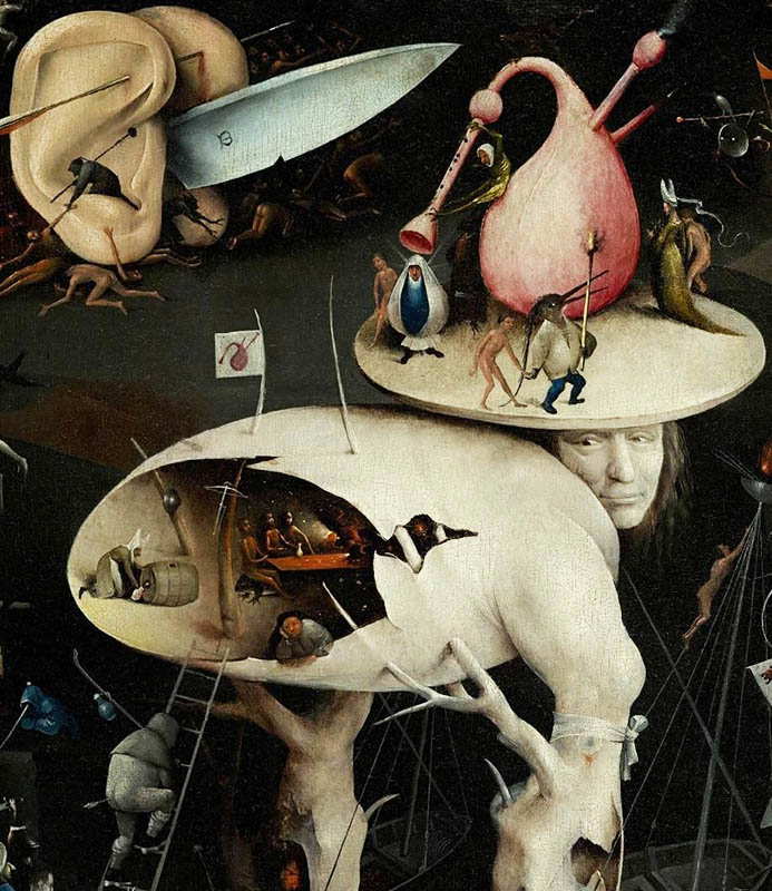 detail from hieronymus bosch painting the garden of earthly delights