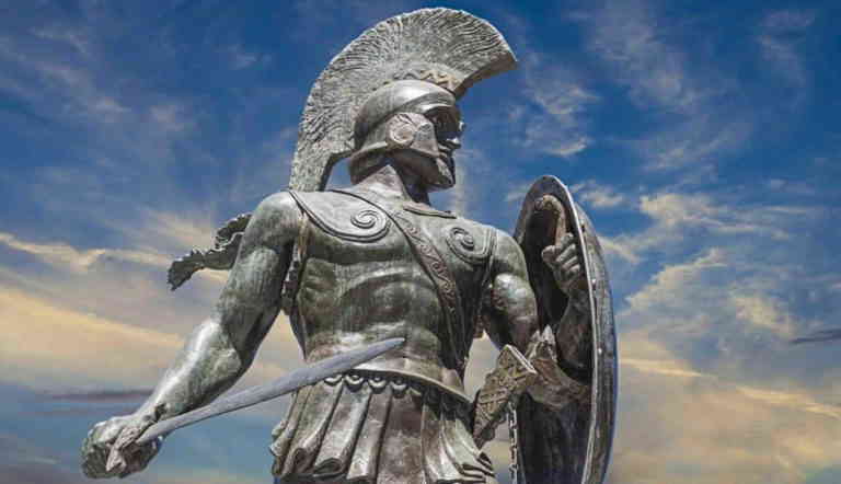 Statue of King Leonidas I in modern-day Sparta