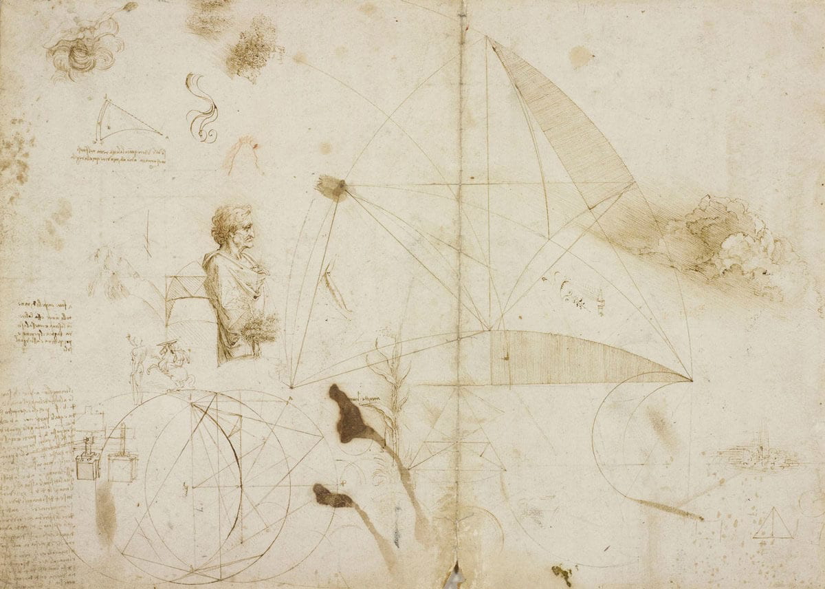 Leonardo science of painting, study of geometry, clouds