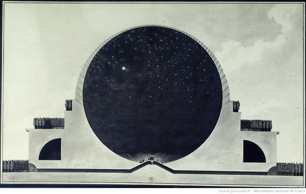 interior drawing of cenotaph to newton