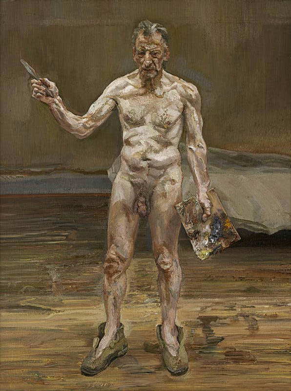 painting of a nude painter, working