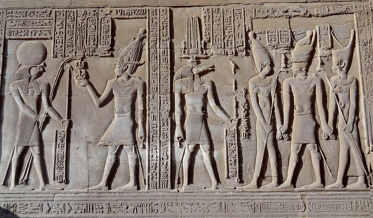 relief of Ptolemy VIII worshipping deities