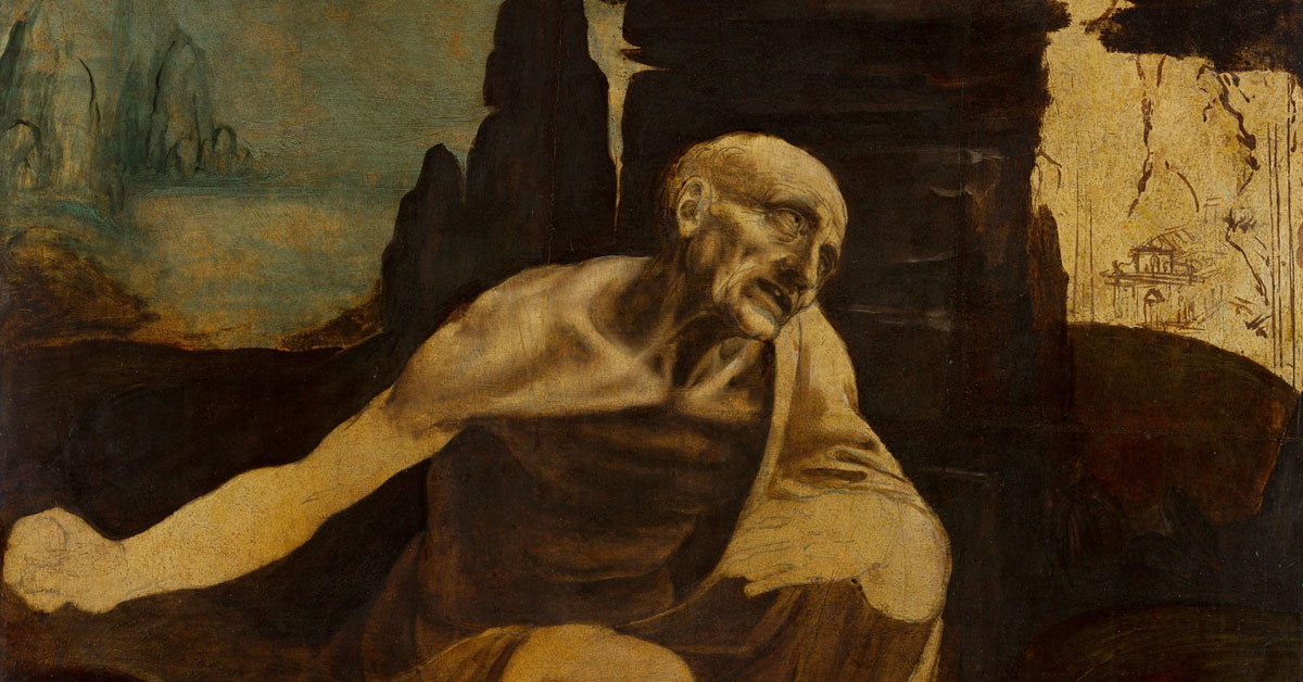 Saint Jerome Leonardo da Vinci sfumato effect unfinished painting