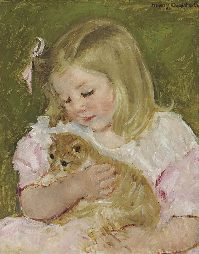 Sara Holding a Cat by Mary Cassatt, 1907-08