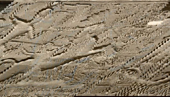 Seti I in a battle scene 