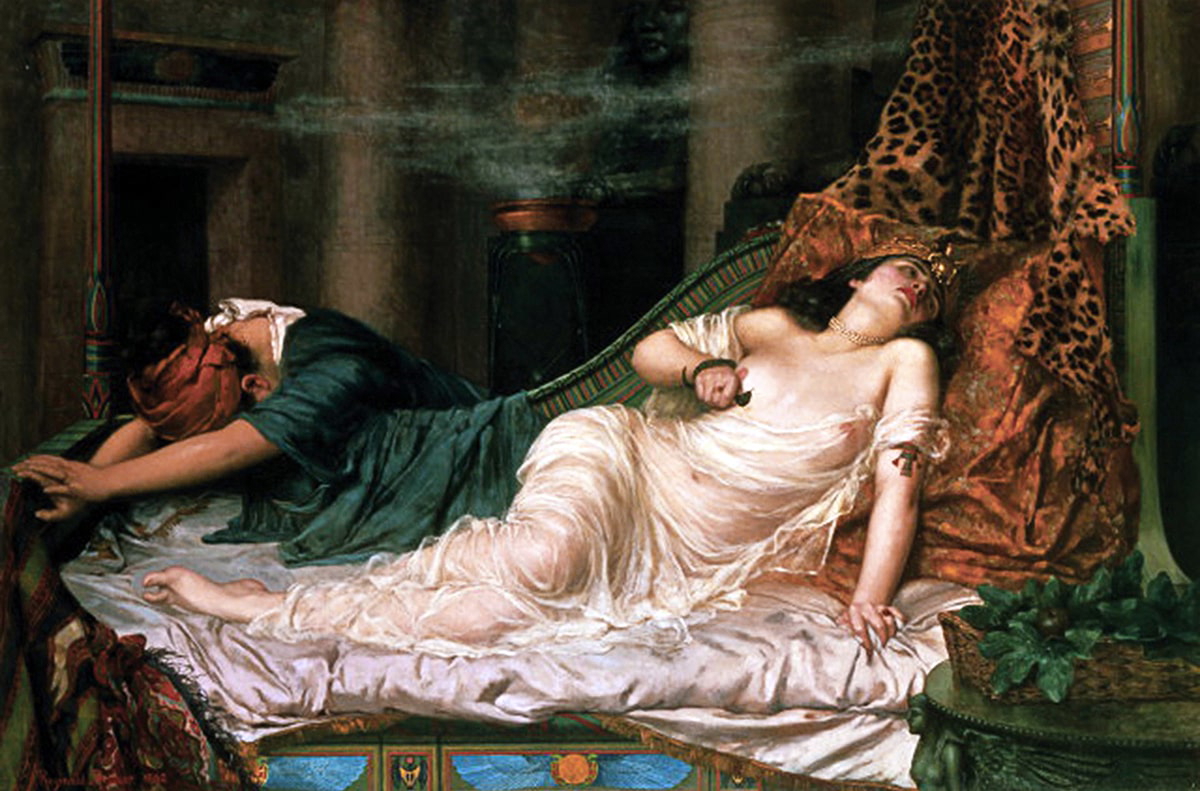 19th century painting of the death of cleopatra