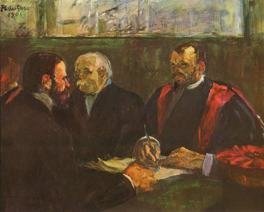 Examination at Faculty of Medicine, the last painting by Henri de Toulouse-Lautrec, 1901, via wikimedia