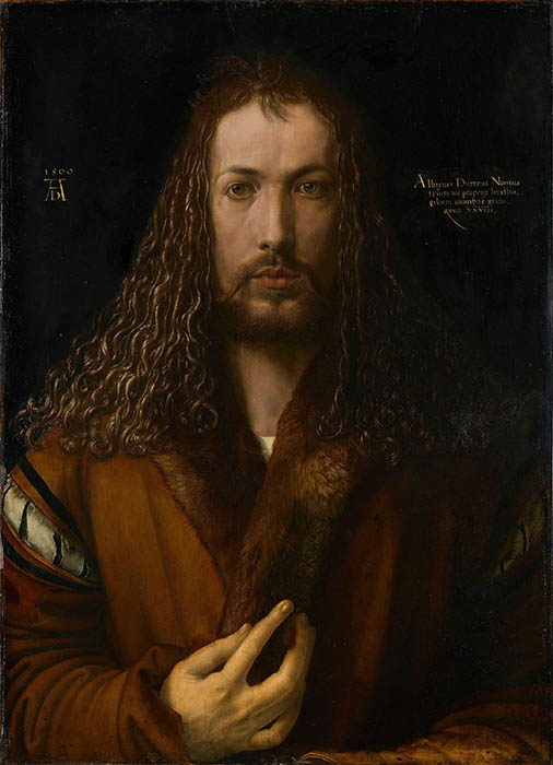 Self Portrait, Albrecht Dürer, 1500, via Albertina, Vienna