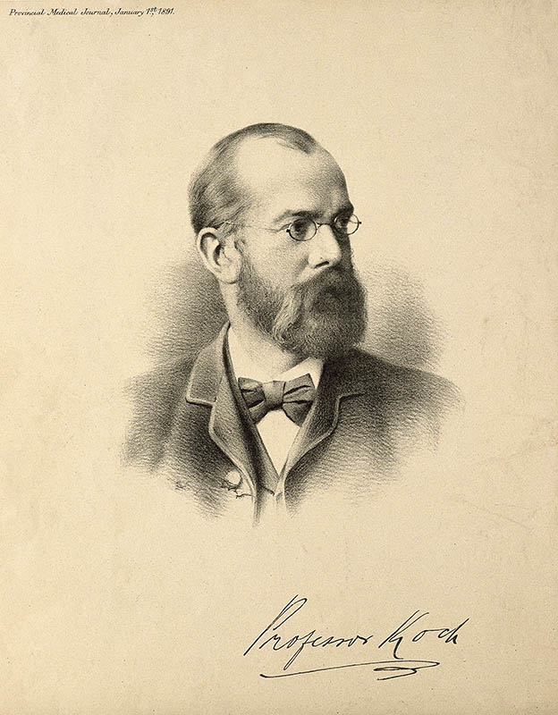 Portrait of Robert Herman Koch, 1843-1910, bacteriologist, via Wellcome Collection 