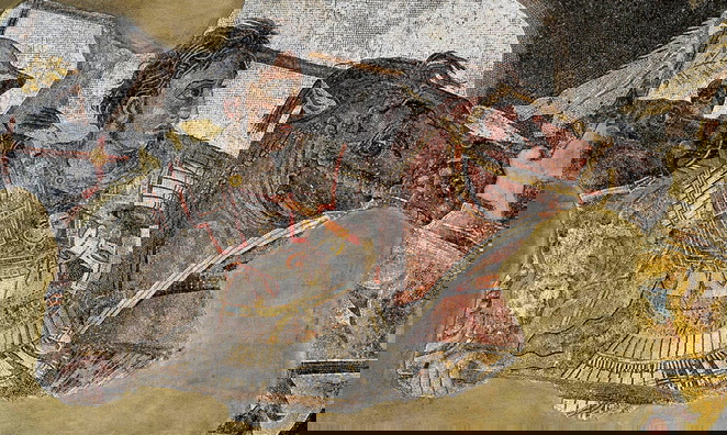 Detail showing Alexander from The Alexander Mosaic
