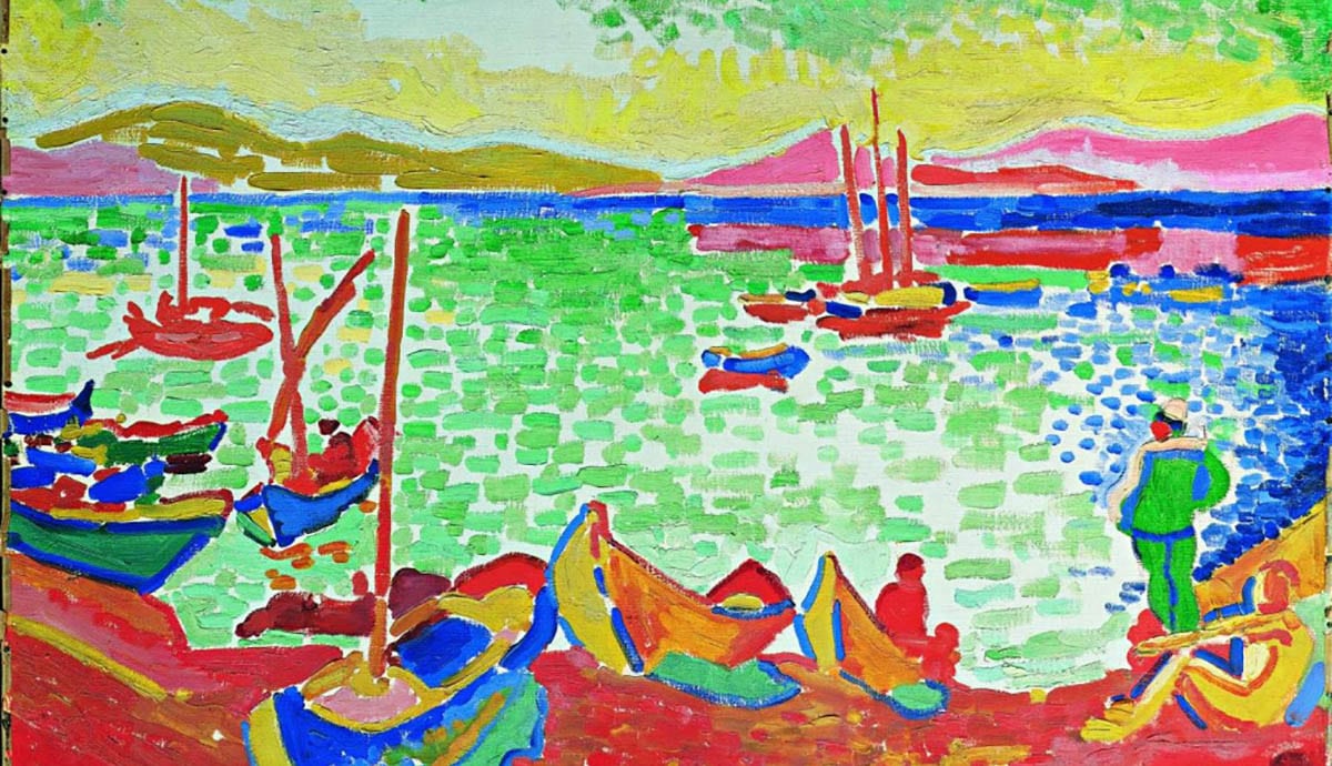 bateaux dans le port painting derain